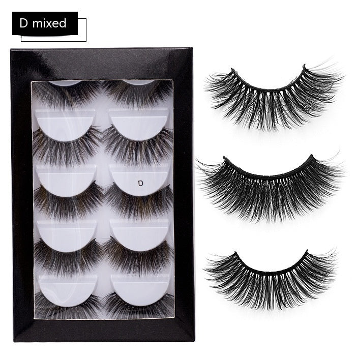 5 Pairs Thick Natural Curl False Eyelashes
