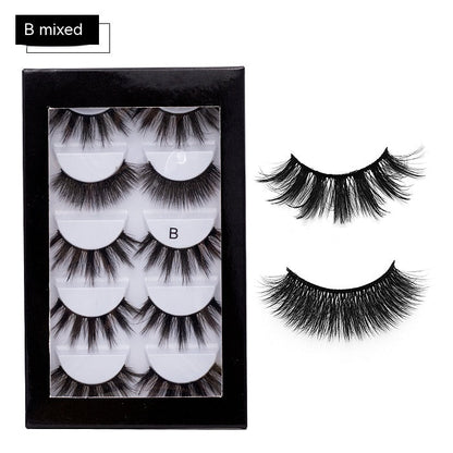 5 Pairs Thick Natural Curl False Eyelashes