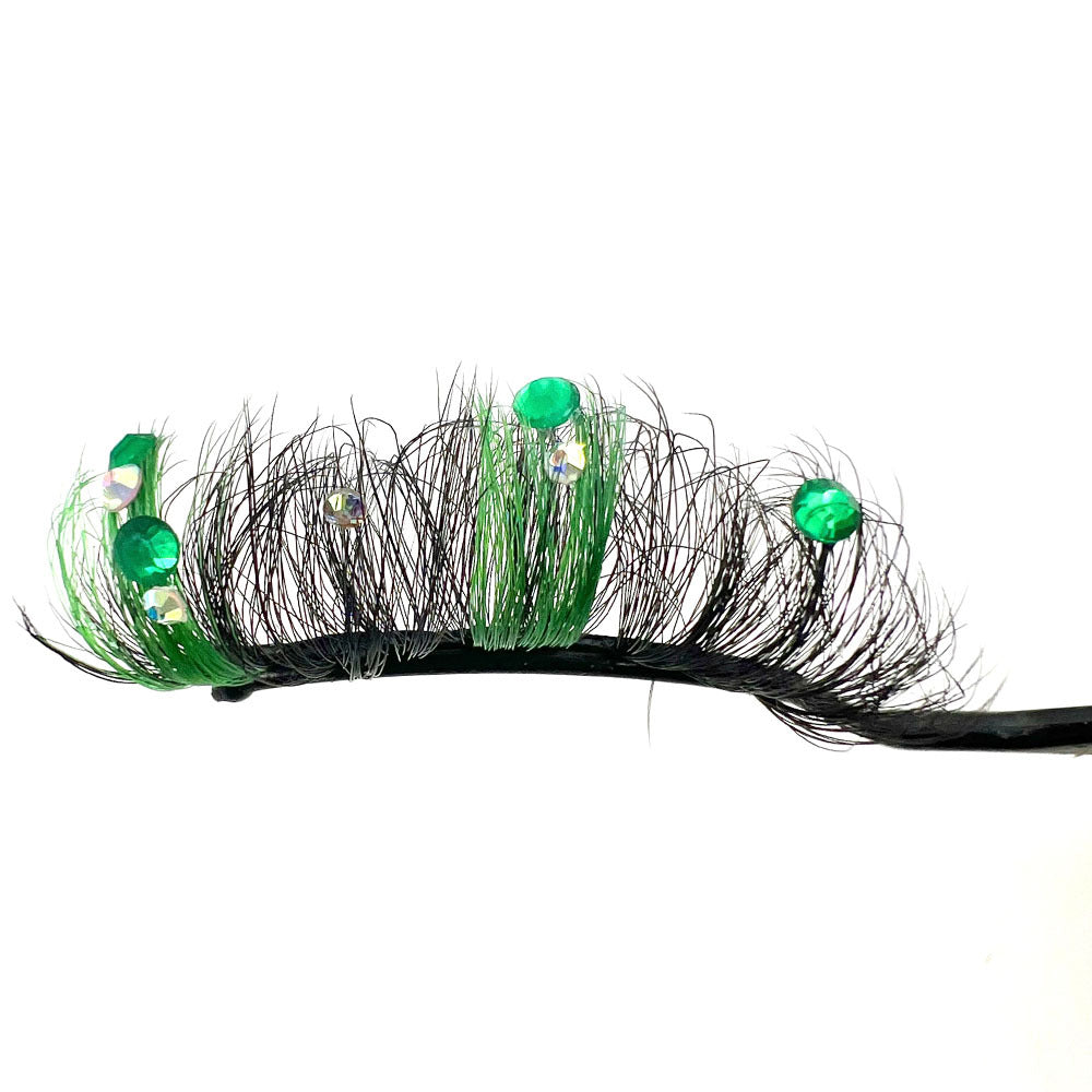 Short Diamond Glitter False Eyelashes, Half-Handmade Shimmer Mink Lashes