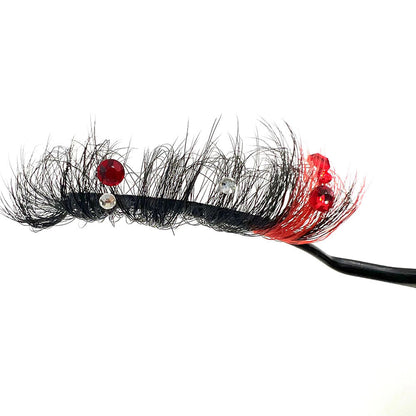 Short Diamond Glitter False Eyelashes, Half-Handmade Shimmer Mink Lashes