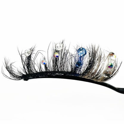 Short Diamond Glitter False Eyelashes, Half-Handmade Shimmer Mink Lashes