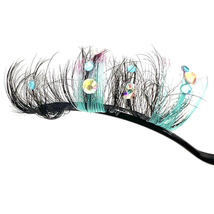 Short Diamond Glitter False Eyelashes, Half-Handmade Shimmer Mink Lashes