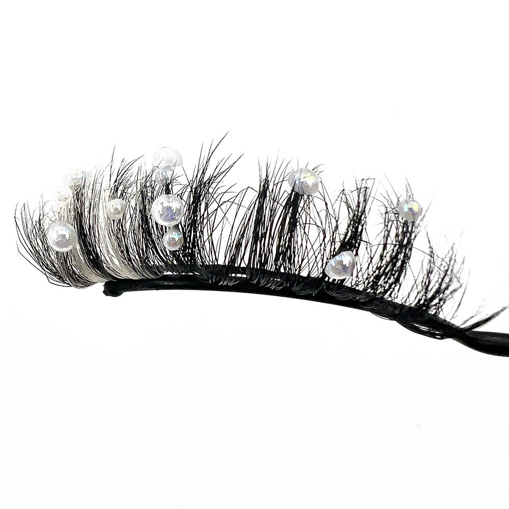 Short Diamond Glitter False Eyelashes, Half-Handmade Shimmer Mink Lashes