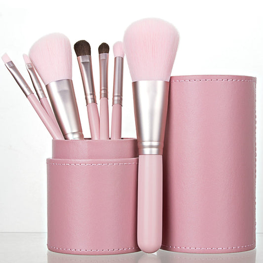 7 Piece Portable Makeup Brush Set with Storage Holder