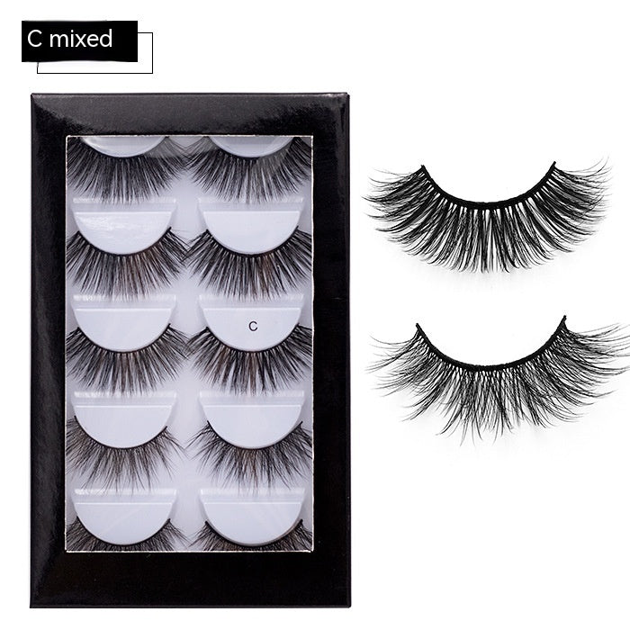 5 Pairs Thick Natural Curl False Eyelashes