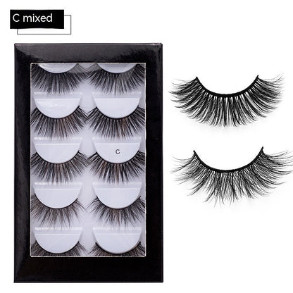5 Pairs Thick Natural Curl False Eyelashes
