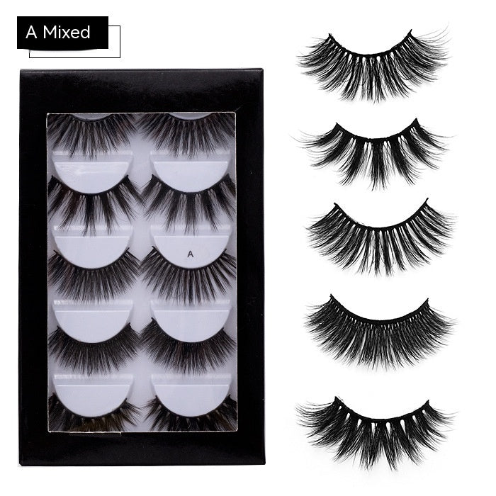 5 Pairs Thick Natural Curl False Eyelashes