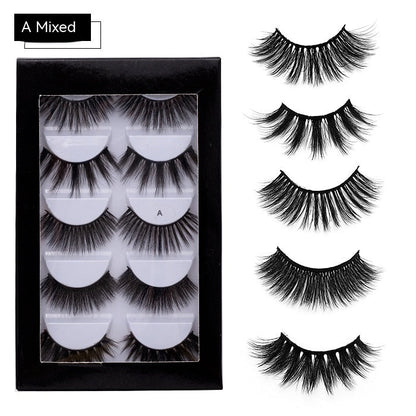 5 Pairs Thick Natural Curl False Eyelashes