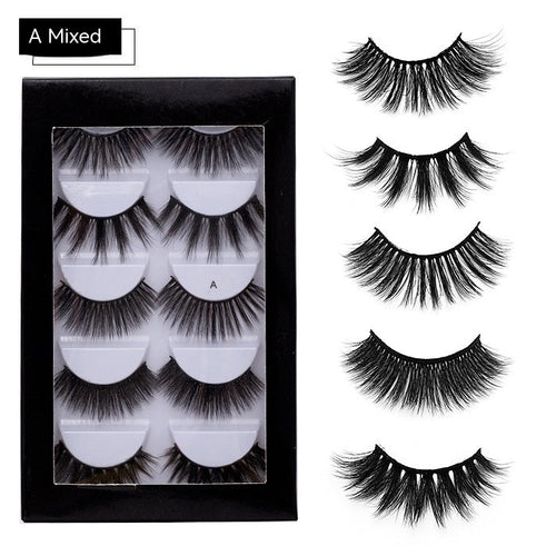 5 Pairs Thick Natural Curl False Eyelashes