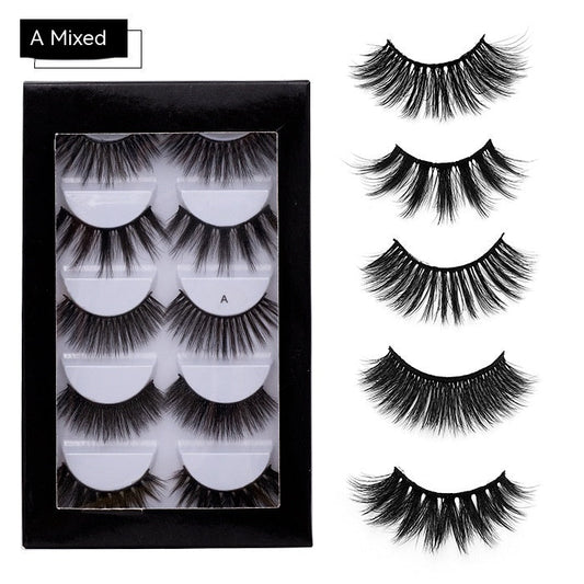 5 Pairs Thick Natural Curl False Eyelashes
